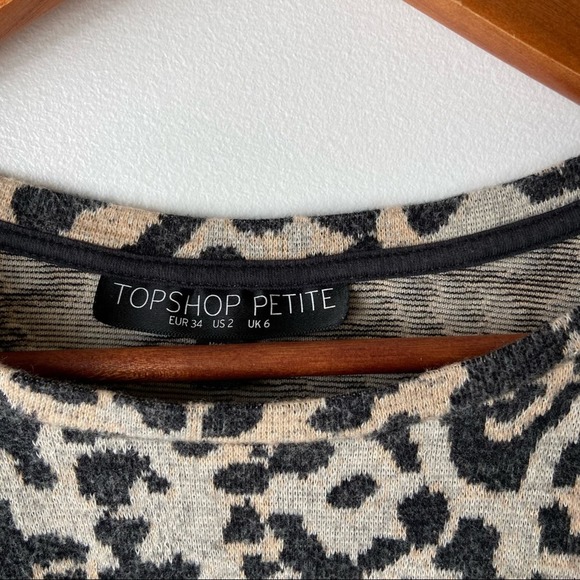 Topshop Leopard Print Sweater Size 2 - Picture 4 of 6